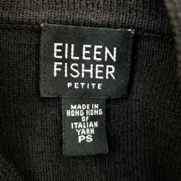 Eileen Fisher PS Black Wool Cardigan Sweater - Picture 3 of 4